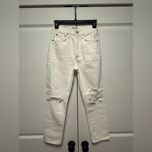 Agolde Women’s Rylie High Rise Straight Crop white Jeans Size: 23 #agolde